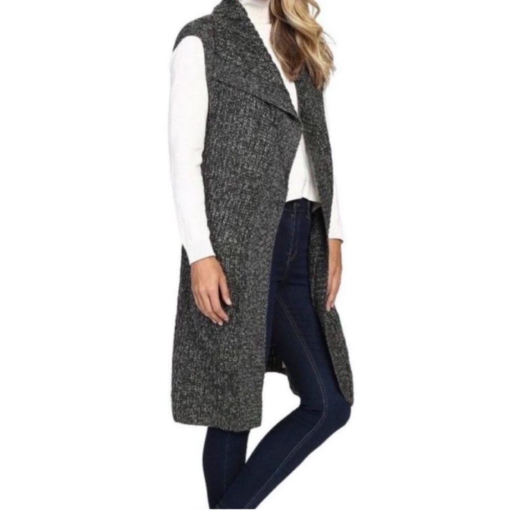 Prana Thalia wool blend black dark gray grey duster sweater - Picture 1 of 16